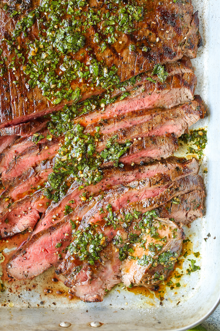 Carne Asada - Cilantro, olive oil, soy sauce, orange + lime juice, garlic, jalapeno and cumin make for the easiest and most flavorful marinade. SO SO GOOD.