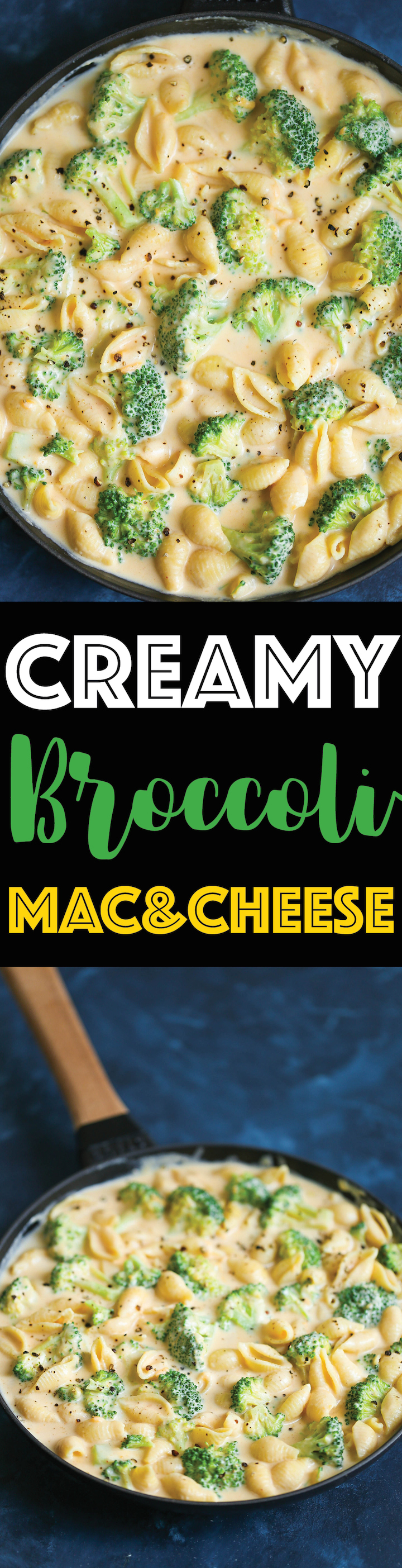 Creamy Broccoli Mac and Cheese - The EASIEST and CREAMIEST mac and cheese made in less than 30 min! Comfort food perfection! And it is the perfect way to sneak in those greens!