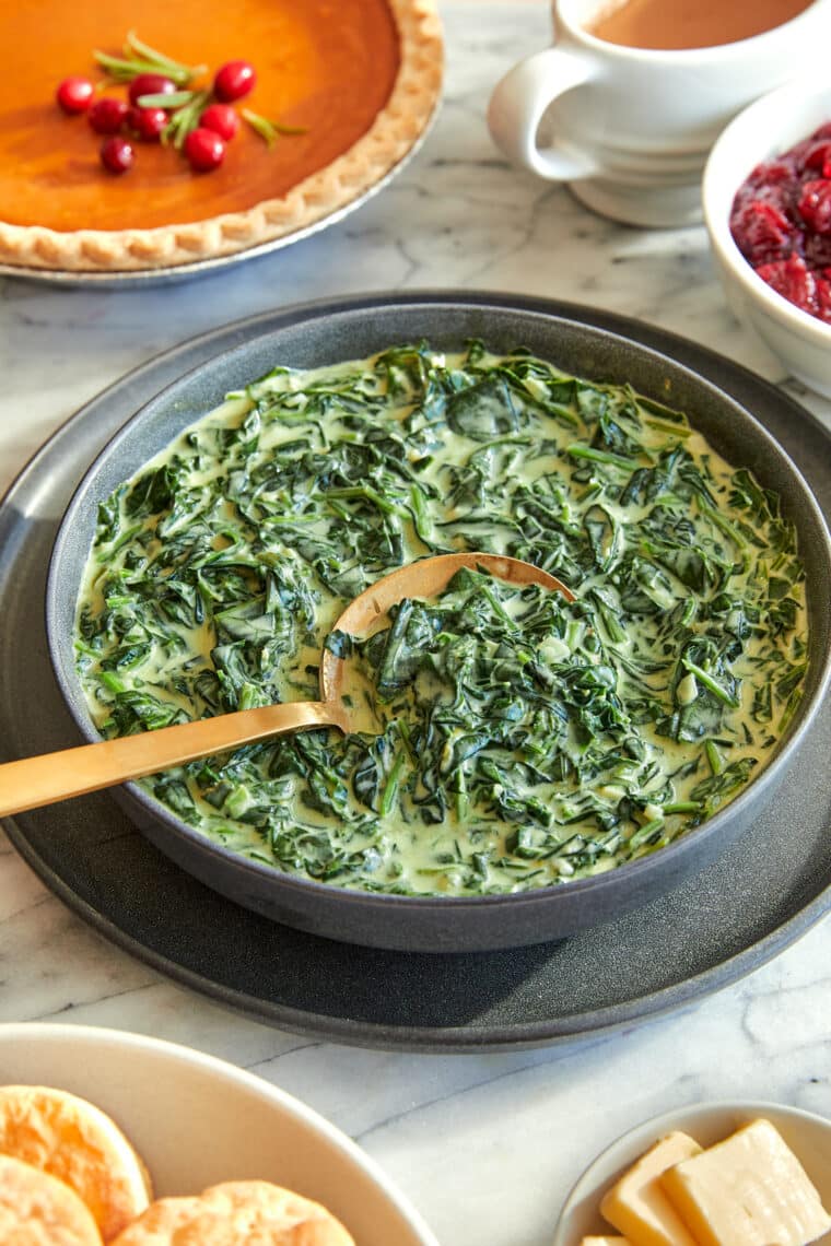 Easy Creamed Spinach - The only creamed spinach recipe you will ever need! So creamy, so cheesy and so good. A must for your holiday needs!