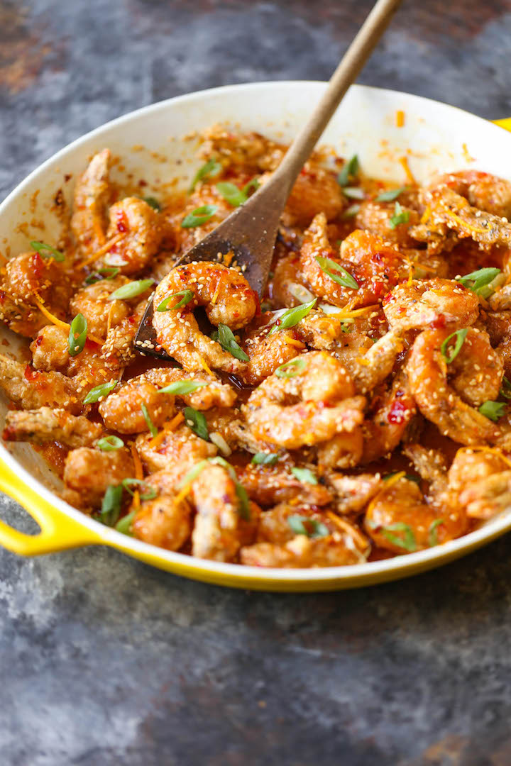 Honey Orange Firecracker Shrimp - Sweet and spicy crispy shrimp for all occasions (appetizer or main) with the most heavenly and amazing honey orange sauce!