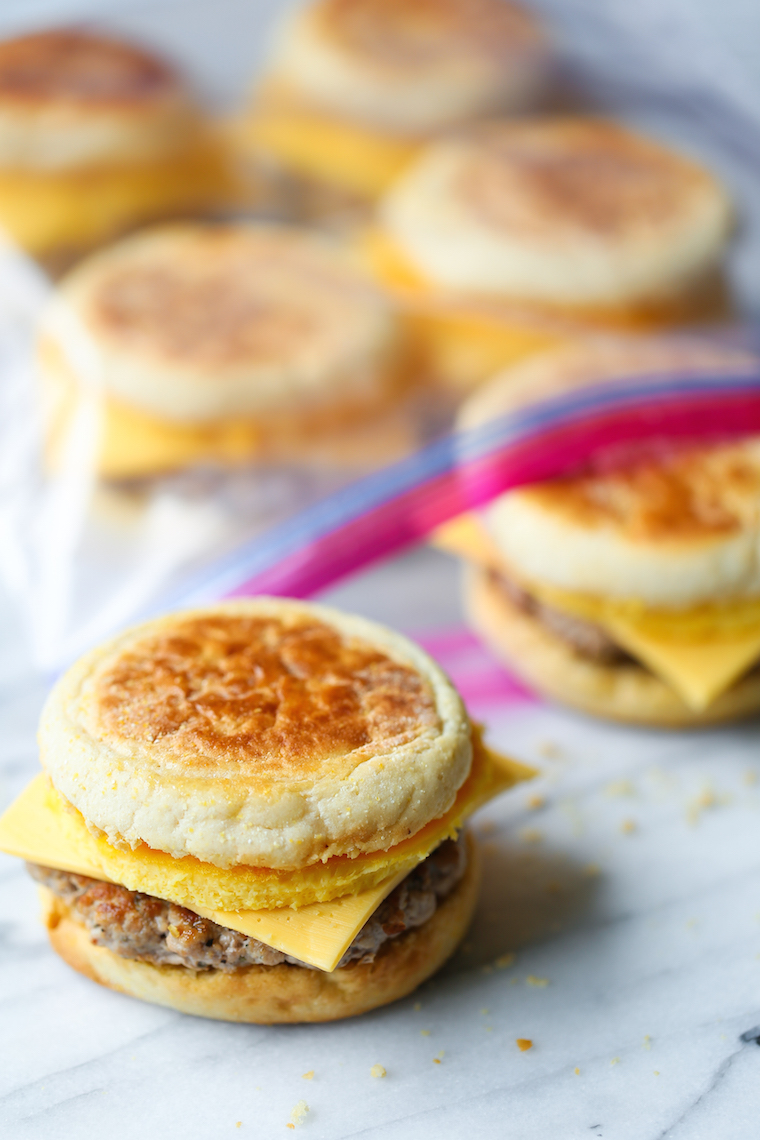 Freezer Sausage, Egg, and Cheese Breakfast Sandwiches - Best ever freezer-friendly breakfast sandwiches for those busy mornings! Never skip breakfast again!