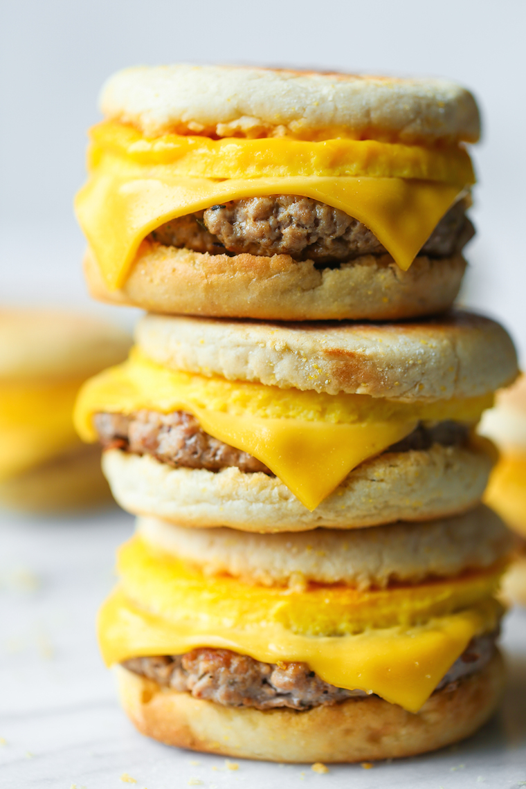 Freezer Sausage, Egg, and Cheese Breakfast Sandwiches - Best ever freezer-friendly breakfast sandwiches for those busy mornings! Never skip breakfast again!