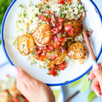 Garlic Butter Scallop Bowls