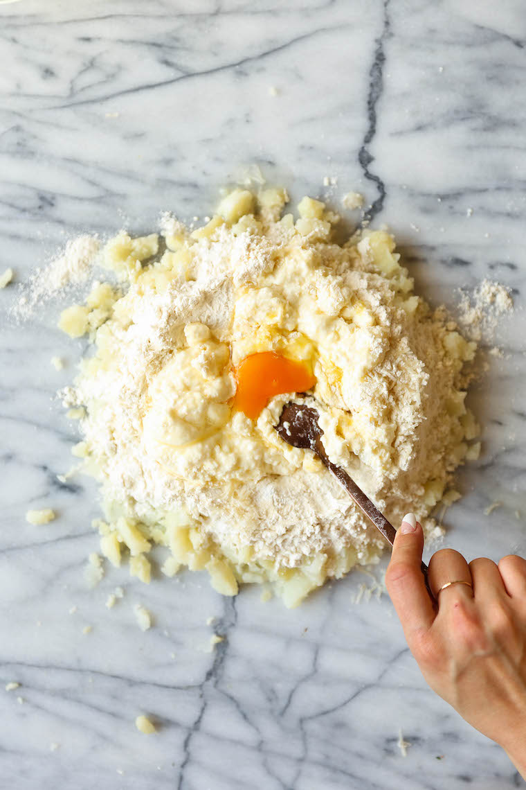 Homemade Gnocchi - Super light, pillow-y and fluffy, AND SO EASY to make with just 5 ingredients! You won't be able to go back to store-bought gnocchi!!!