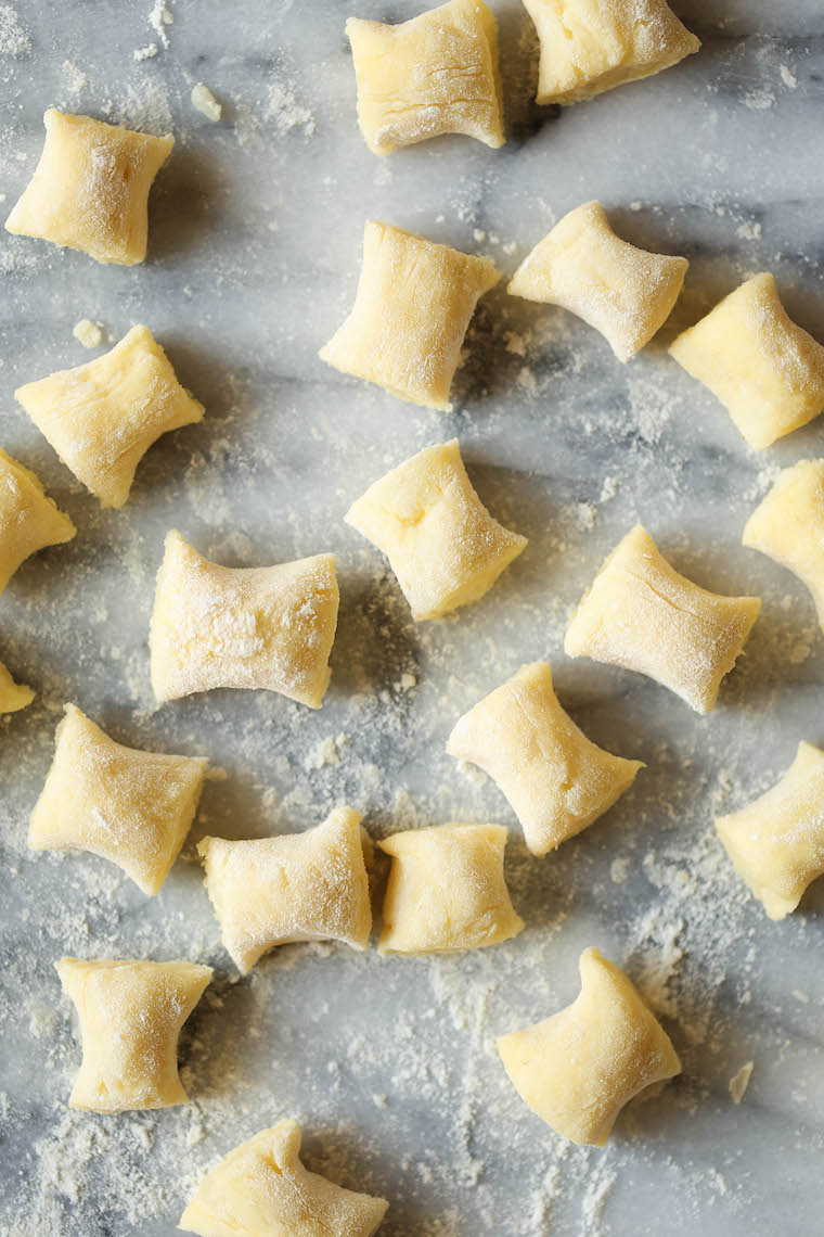 Homemade Gnocchi - Super light, pillow-y and fluffy, AND SO EASY to make with just 5 ingredients! You won't be able to go back to store-bought gnocchi!!!