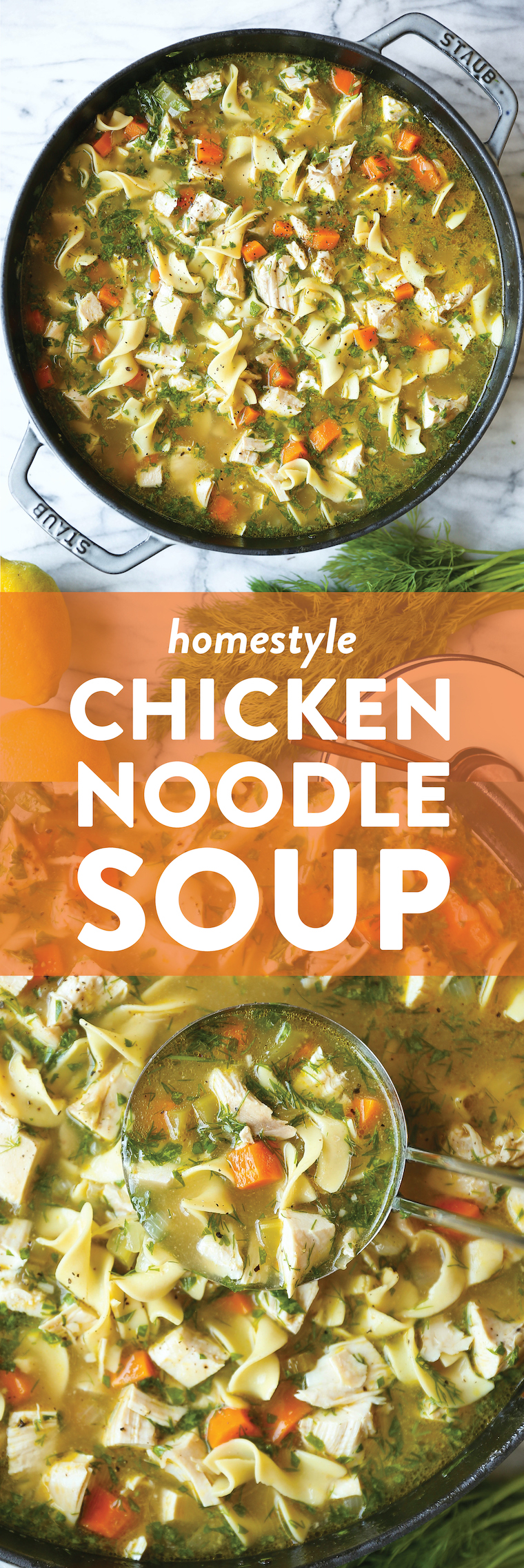 Homestyle Chicken Noodle Soup - Classic chicken noodle soup that will leave you feeling so good, so warm, so cozy. Perfect for sick days and cold nights!!!