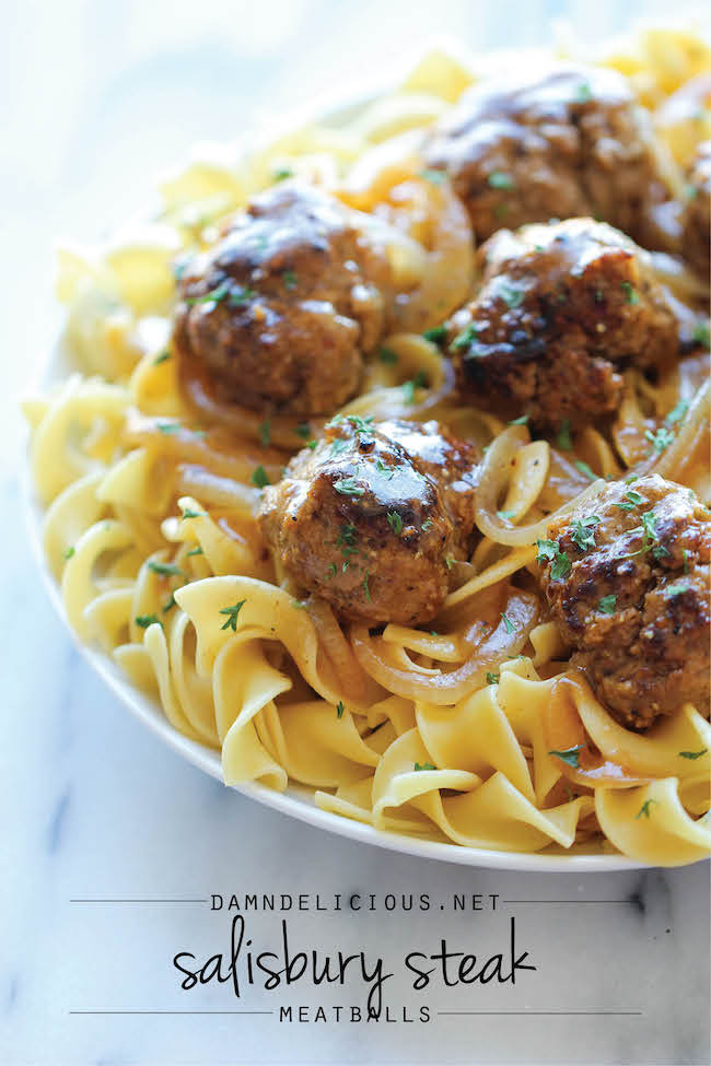 Salisbury Steak Meatballs - Easy, simple and so comforting. It's so good, the family will be begging for seconds and thirds!