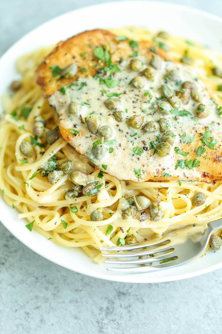 Easy Lemon Chicken Piccata - You won't believe how quick and simple this is with ingredients you already have on hand! Serve with pasta and you're set!