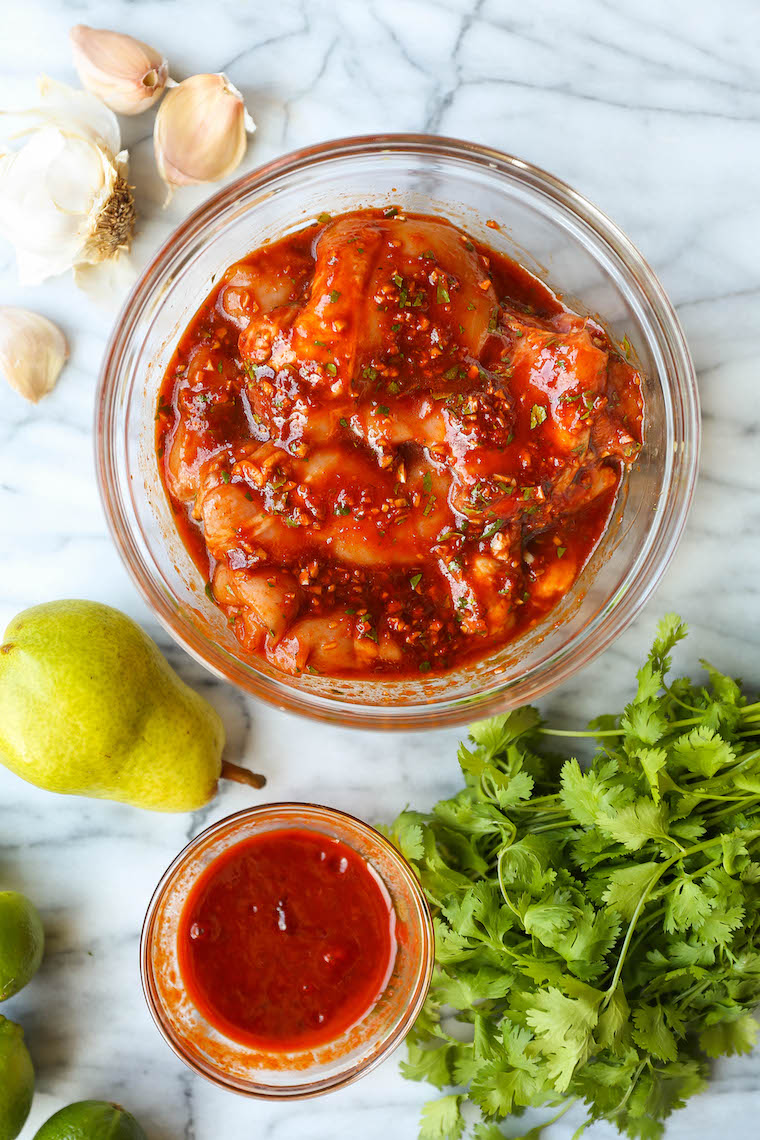 Korean Chicken Bowls - Juicy, flavorful Korean chicken bowls made with the easiest marinade ever! Serve with your choice of grain/rice and desired toppings!