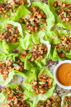 Peanut Chicken Lettuce Wraps