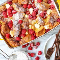 Raspberry Croissant French Toast Bake