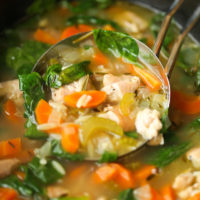 Slow Cooker Lemon Chicken Orzo Soup