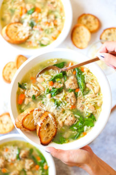 Spinach and White Bean Meatball Soup