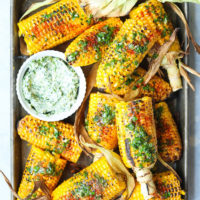 Summer Roasted Garlic Butter Corn